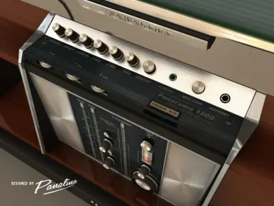 Huge flat screen vintage television - 3d model 3D model