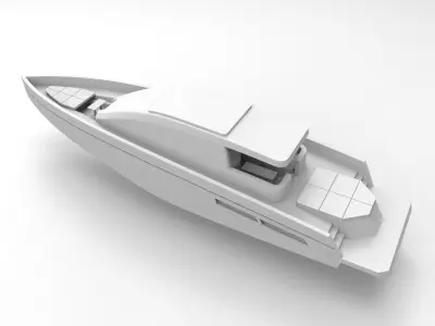 YACHT BOAT HULL AND DECK 3D PRINTED 3D print model
