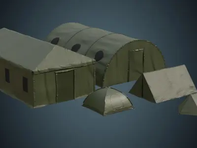 Tent Collection 1A Low-poly 3D model