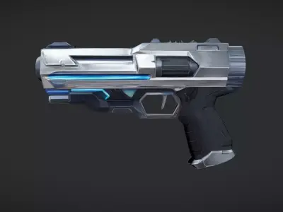 futuristic sci-fi handgun 3D model