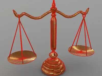 Balance Scale Low-poly 3D model