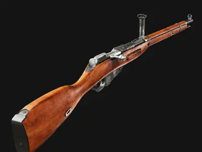  Mosin rifle Low-poly 3D model