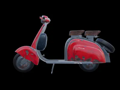 Old Rusty Scooter Low-poly 3D model
