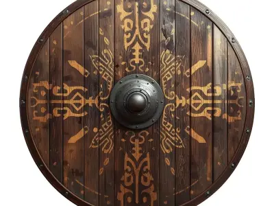 Viking Round Shield 3D Model v04 Low-poly 3D model