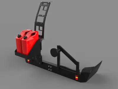 Generic Rear Metal Off-Road Bumper Low-poly 3D model