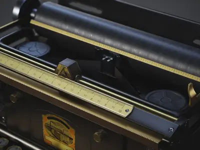 Continental typewriter Low-poly 3D model