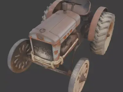 Frontier Wasteland Farm Tractor Low-poly 3D model