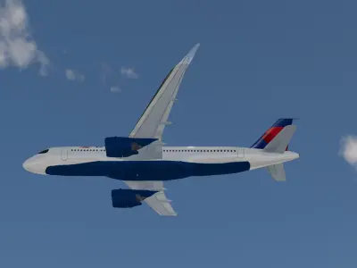 A-320 Airbus low polygonal airplane model Low-poly 3D model
