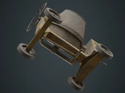 Concrete Mixer 1B Low-poly 3D model