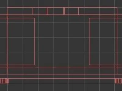 Industrial style table Low-poly 3D model