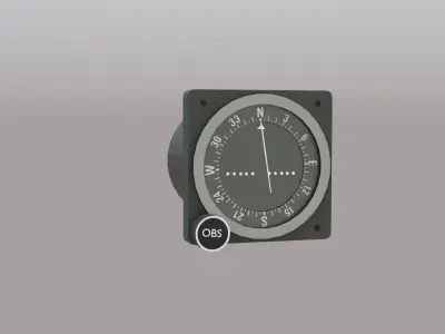 VOR Receiver with OBS and CDI Low-poly 3D model