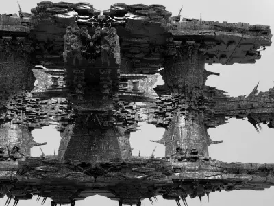Monolith Station Alien Ring Star generator 3D model