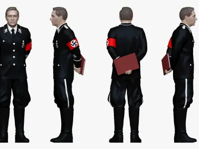 001230 man in nazi gestapo uniform shtirlits 3D model