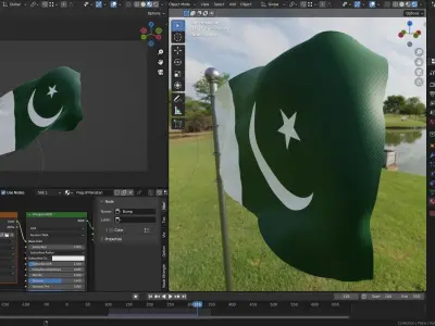 Animated Pakistan Flags 3D model