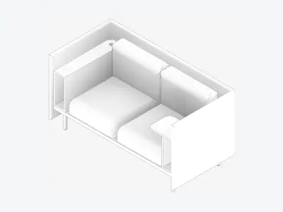 Sofa - Contemporary - Flame - Small - Armrest Shelf Low-poly 3D model purchase