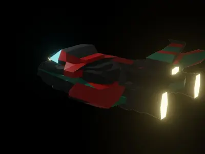 TD SpaceShip Low-poly 3D model