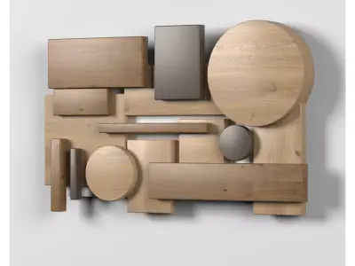 Wall shapes Decoration - Wood - 60x35 - Collection - Part 2 3D model