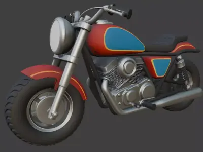 Cartoon Red Motorcycle 3D Model 3D model by im3dking