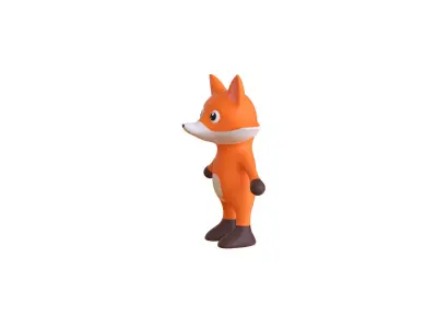 High-Quality 3D Cute Fox for Games  Low-poly 3D model