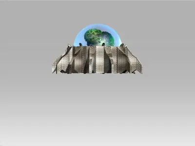 Oxygen Generator Dome Low-poly 3D model