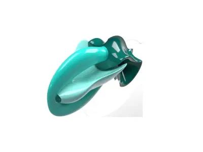 Submarine teal colored plastic handle Free 3D model