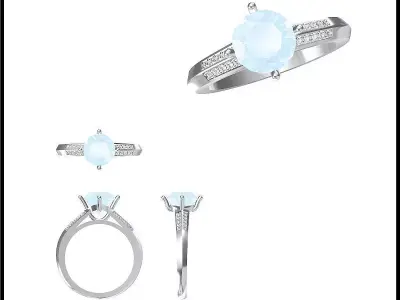JCD Format  Antique color stone rings wax files jewelry 3D print model