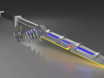 Futuristic Sci Fi Combat Sword - High Poly 3D Model 3D model
