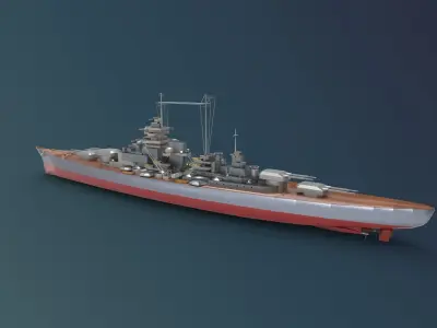 battleship destroyer  3D model
