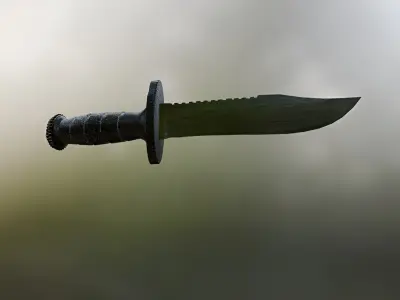 3D Combat Knife Model Low-poly 3D model