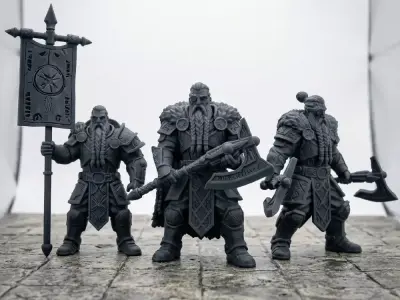 Viking Warriors Miniature Set 3D print model