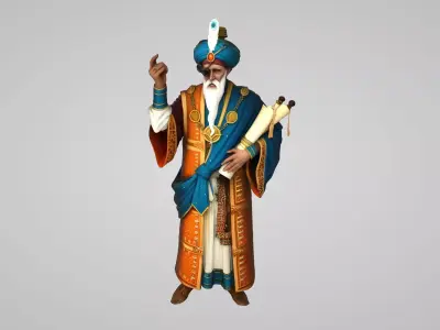 MEDIEVAL SCIENTIST 3D MODEL Low-poly 3D model