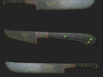 Knife Tatar  Free low-poly 3D model