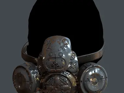 Gas mask helmet 3d model scifi Low-poly 3D model Low-poly  Low-poly 3D model