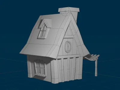 Fantasy House Low-Poly Low-poly 3D model