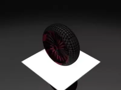 Tyre with alloy Free 3D model