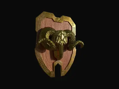 stylized shield  Low-poly 3D model