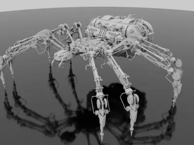 The MechArachnid - Mechanical Spider Rig 3D model