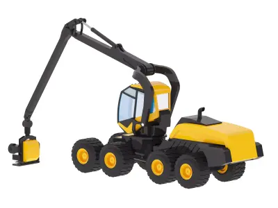 Harvester Forestry Scorpion King Low-poly 3D model