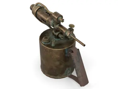 Blowtorch 1 gas lighter from late century Low-poly 3D model