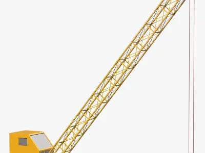 Yellow Industrial Crane 3D model