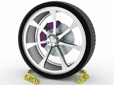ORTAS CAR WHEEL RIM 131 GAME READY WHEEL RIM TIRE 3D model
