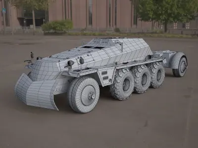 Replica SDKFZ 250 military vehicle 3d tire model  3D model