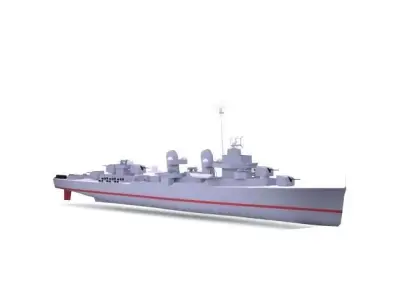 Destroyer ship 3D model by burakisil