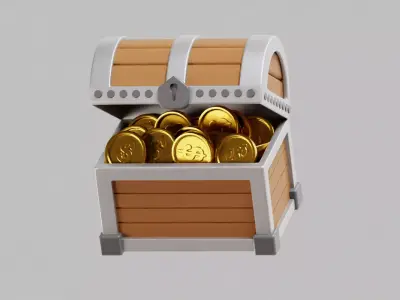 Chest Low-poly 3D model purchase