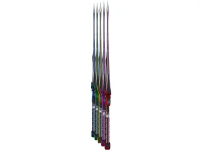 a set of cutting weapons Low-poly 3D model