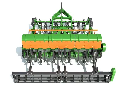 Seed Drill Disc Harrow 3D model