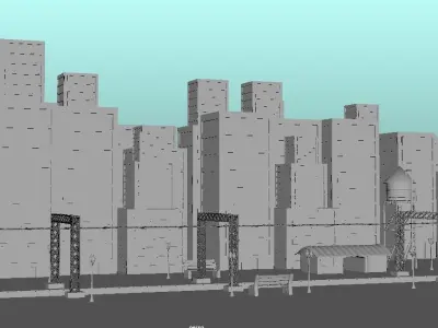 High production  quality railway station  3D model