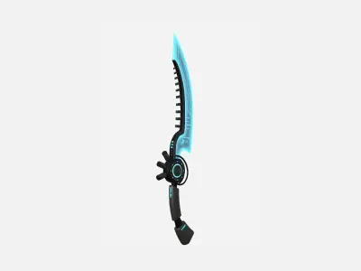 SciFi Dagger A01 Black Blue - Sci Fi Weapon Design Low-poly 3D model