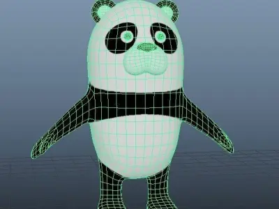 Panda Stylized Low-poly 3D model