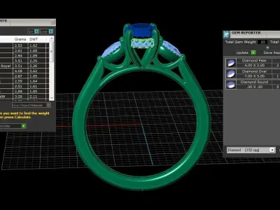 Jewelry Diamond Ring 3D print model
